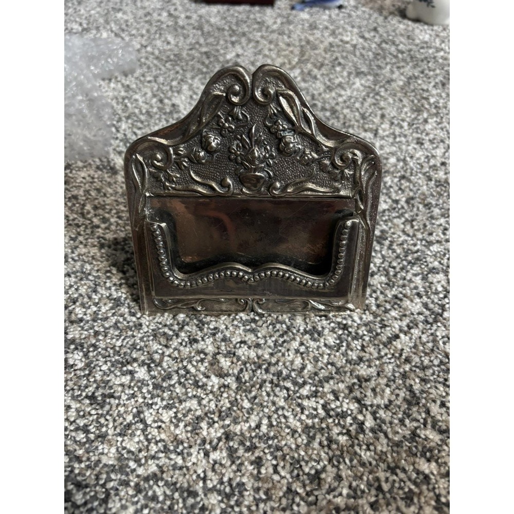 American Art Nouveau / Victoria Period Silver Plated Business Card Stand c. 1915